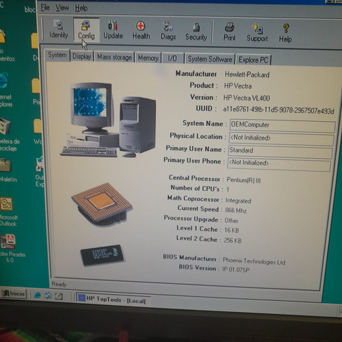 Pc Retro Coleccionista Hp Vectra Vl400 Dr 20gb Ram 128mb (Usado)