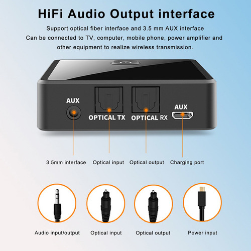 Zf-380 2 Em 1 Bluetooth 5.0 Transmissor Receptor Tv Speaker