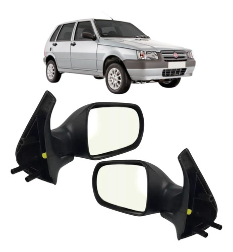 Par Retrovisor Uno Fire Flex 2006 A 2010 4p Sem Controle