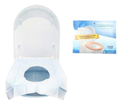 Cubierta Desechable Biodegradable Para Baño Wc Inodoro 10 Pz Color Blanco