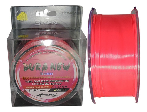 Linha Duranew 0,37mm 300m Soft 8x Pesqueiro Baixa Memória Cor Rosa