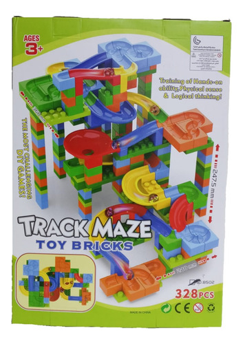 Juguete Bloques Pista 328 Piezas Canicas Niños Track Maze