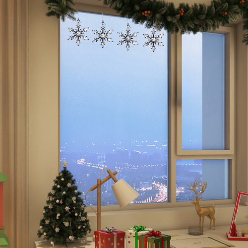 Colgante Navideño Con Forma De Copos De Nieve, Transparente,