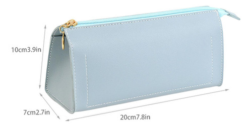 Estuche Para Lápices Con Cremallera, Neceser Portátil Azul
