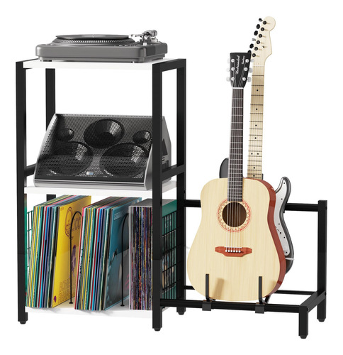 Yakanj Mesa Auxiliar Con Soporte Para Guitarra, Soporte Para