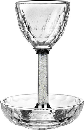 Copa Kidush Judaica Piedras Preciosas Transparentes