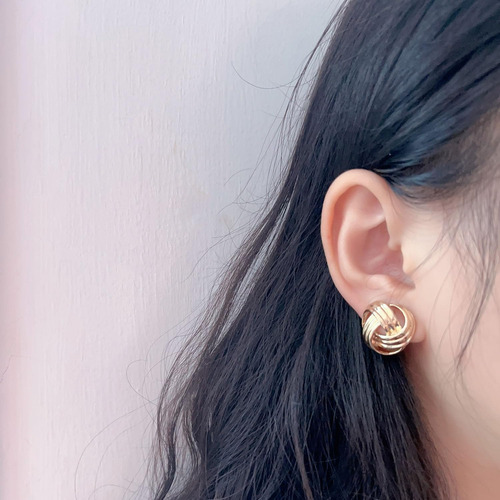 Jolchif Pendientes De Clip Con Nudo De Oro Para Mujer Pendie