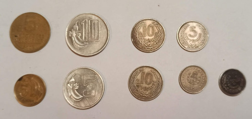 Lote De 9 Monedas Uruguayas - Varios Valores Y Años