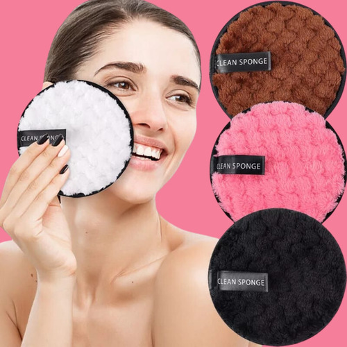 Set 4 Almohadillas Limpieza Facial Doble Cara Lavable