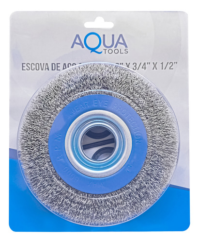 Escova Esmeril Aço Circular 6 X 3/4 X 1/2 + Buchas Aquatools