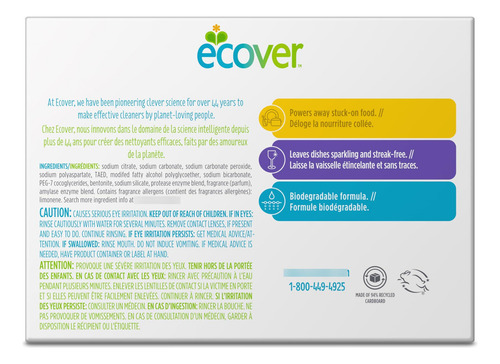 Detergente Para Lavavajillas Ecover Tabletas 1 Kg