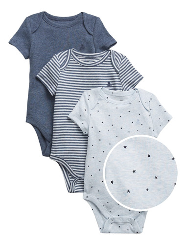 Gap Paquete De 3 Mamelucos Unisex De Manga Corta First Favou