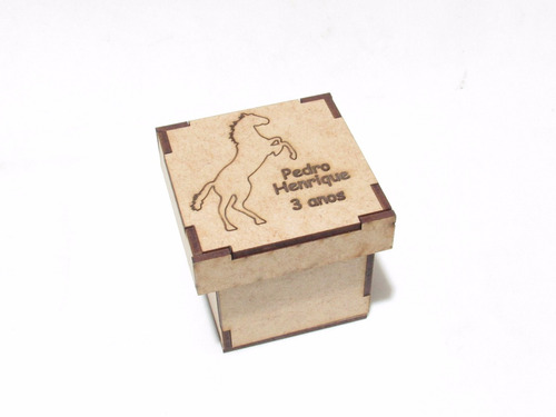 12 Caixas 5x5 Personagem Cavalo Personalizada Em Mdf Cru