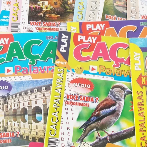 Caça Palavras: Portuguese Puzzle Game – Letras Grandes, Livro com 80 Jogos  & + de 1300 palavras, Grande Formato 21 x 29,7 cm