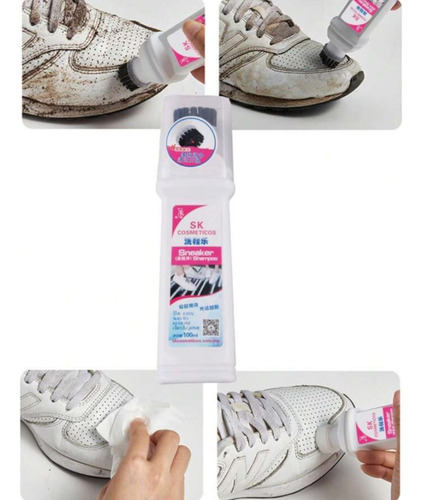 2 Espumas Limpiadoras Y Blanqueadoras Para Tenis Con Cepillo