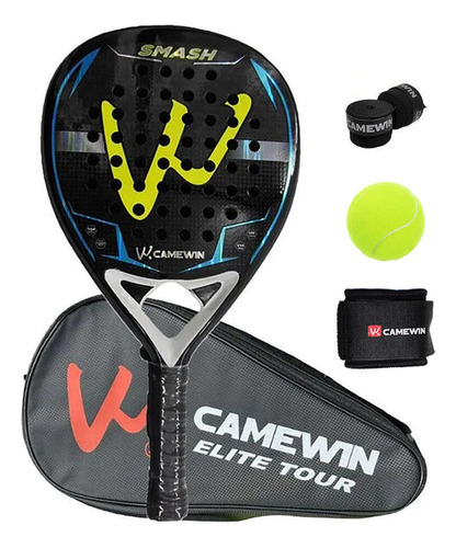 Pala De Padel Camewin Fibra De Carbono 4003 Kit Bola Y Tapa