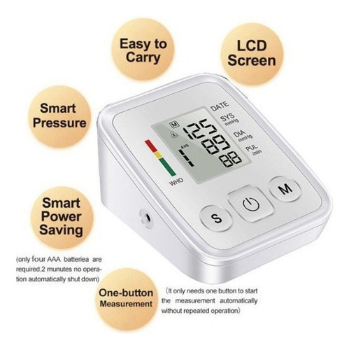 Medidor Electrónico De Presión Arterial Con Carga Usb Color White