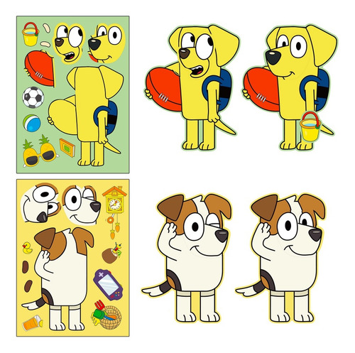 6/12/18 Peças De Adesivos De Quebra-cabeça Bluey Anime Carto