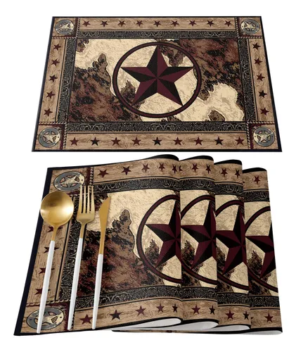 comprar 6 Mantel Individual Para Mesa Comedor Estilo Rustico X