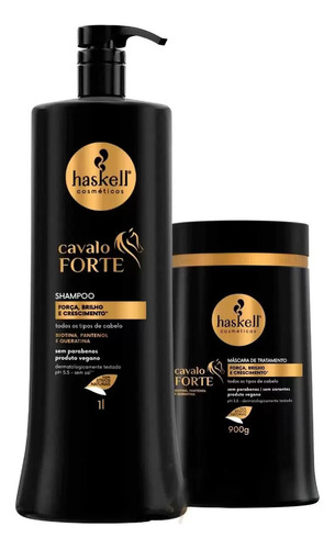 Kit Haskell Cavalo Forte Shampoo 1 Litro E Máscara Cav. 1kg