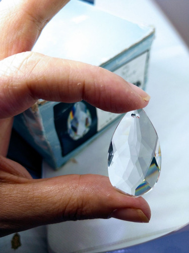 10 Cristais Asfour Gota Amêndoa 3,8 Cm Para Lustres