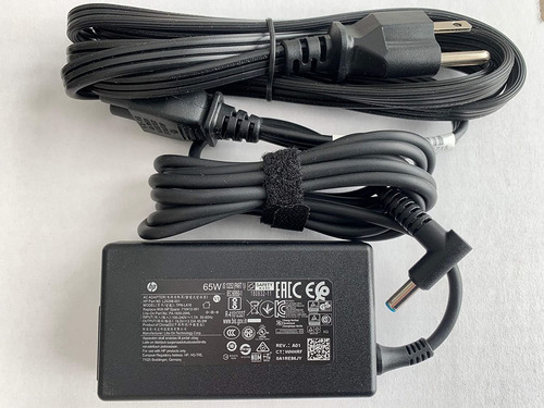 Adaptador De Ca Hp De 65 W Con Punta Azul Para Hp Elitebook