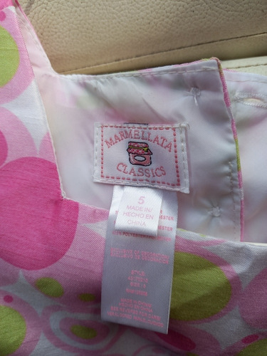 Hermoso Vestido Niña Fiesta Talla 5 Rosa, Banco Y Verde (Usado)