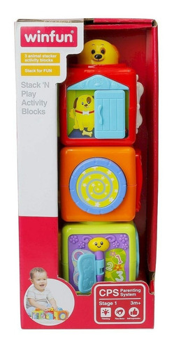 Imagen 2 de 7 de Cubos Didacticos Apilables Para Bebe Con Actividades Winfun