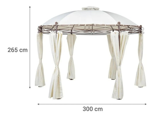 Imagen 4 de 6 de Toldo Pergola Con Cortinas 3.5 X 3.5 Mt Redonda