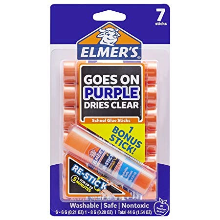 Disappearing Púrpura Pegamento De Elmer Sticks Con Bonus Re-