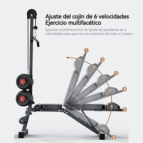 Banco Para Ejercicio 11en1 Multifuncional Plegable Gym Casa Negro