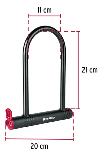 Candado Bicicleta Rígido Tipo U De 12 Mm, Hermex