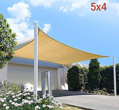 Toldo Vela Malla 5x4 Con Kit De Instalación Y Piola De Acero