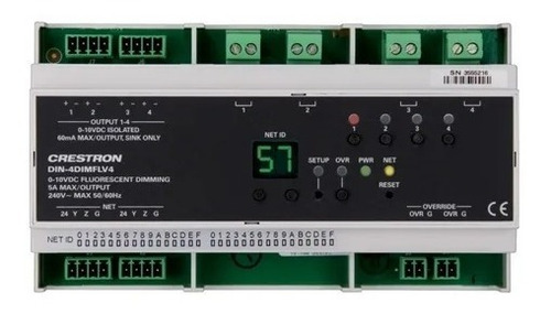 Módulo De Atenuación Lumínica Crestron Din-4dimflv4