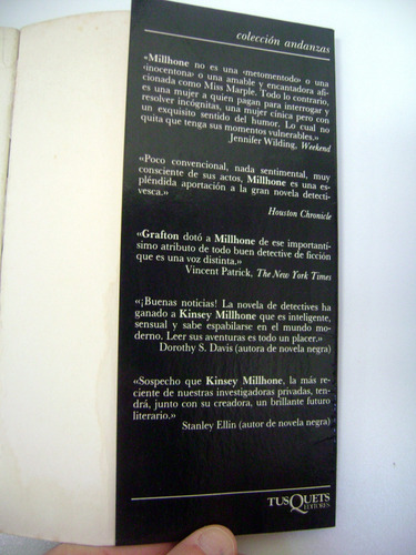 B De Bestias Sue Grafton Saga Kinsey Millhone Tusquets Boedo (Usado)