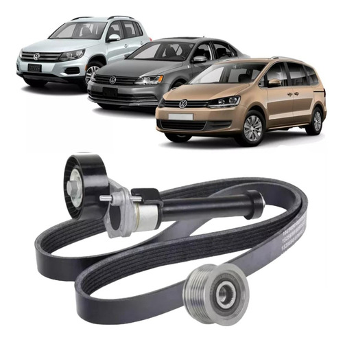 Kit Tensor Poli V + Correa Vw Tiguan 2007-2018 2.0tfsi