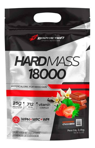 Hard Mass 18000 Hipercalórico Concentrado + Vitaminas+miner Sabor Vainilla