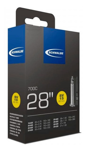 Imagen 1 de 2 de Camara P/ Bici Schwalbe Rodado 28 V / Presta 60mm Sv15