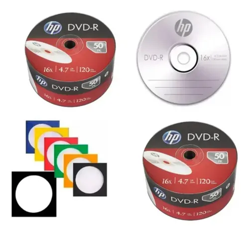 10 Unidades De Mídia Virgem Dvd-r 4.7gb 120min 16x - Hp Ps2
