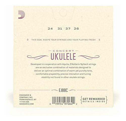 D'addario Ej88c Nyltech Concert Ukulele Strings