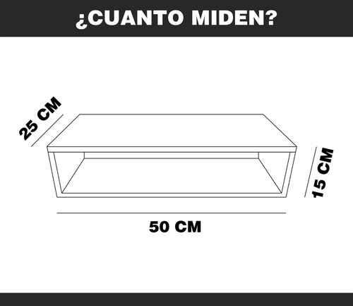 Imagen 8 de 9 de Repisa Flotante Moderna Cajón Para Equipos De Tv 50 X 25 Cm