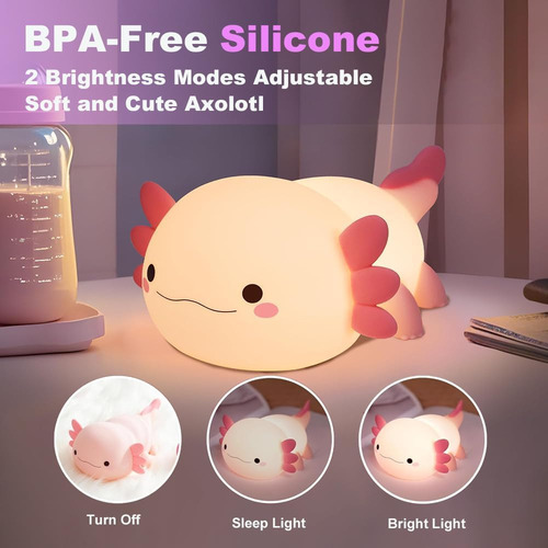 Qy Lámpara De Noche Axolotl, Silicona Para Animales Con