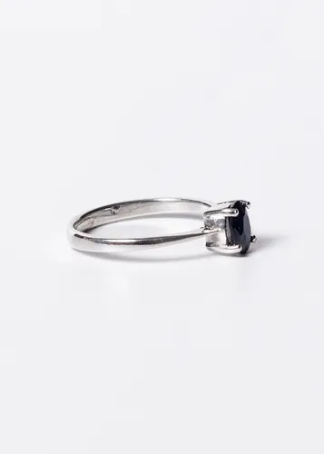 Anillo Piedra Zafiro Ovalada Plata 925 Plateado 17