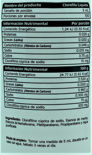 Clorofila Liquida Concentrada Vidanat 500 Ml Envio Full