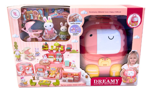 Casita Mochila Bay Dreamy Conejos Con Accesorios Ub