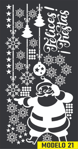 Decorativos De Navidad Reutilizables Estatico Color Blanco21