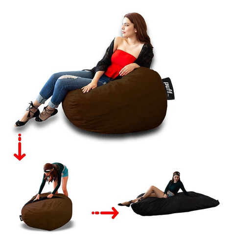 Sillón Puff Individual Con Funda Tipo Gamuza Envio Gratis