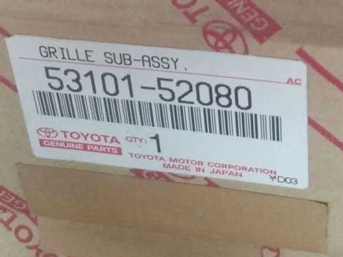 Parrilla Toyota Yaris 2000 2001 2002 2003 2004 2005 Original