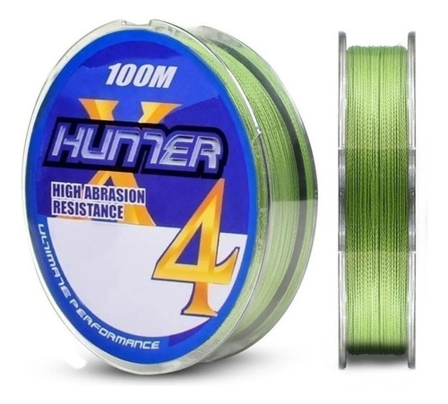 Linha Hunter Multifilamento 4x Pe 0,148mm 14lb 6.4kg 100m Cor Verde