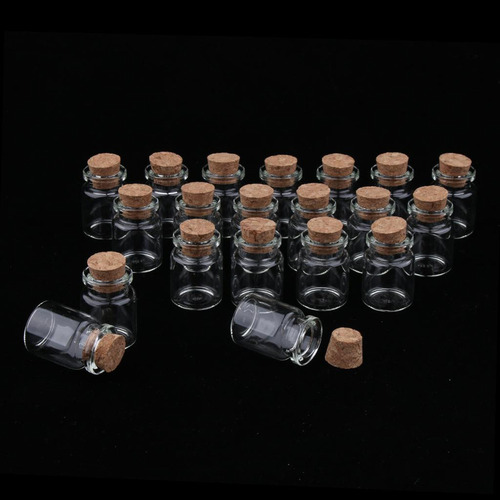 20 Tarros Para Botellas Pequeños Con Tapón De Corcho De 5 Ml